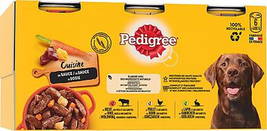 Pedigree - Pâtée Cuisine en Sauce à la Viande pour Chiens - 6x400g