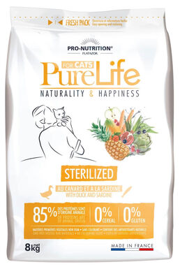 Flatazor - Croquettes PURE LIFE Sterilized pour Chat - 8Kg
