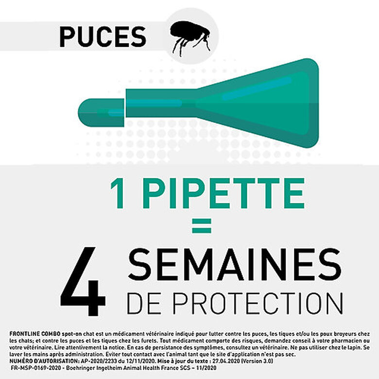 Frontline Combo - Pipettes Antiparasitaires Élimine les Puces pour Chat - 6x0,5ml image number null