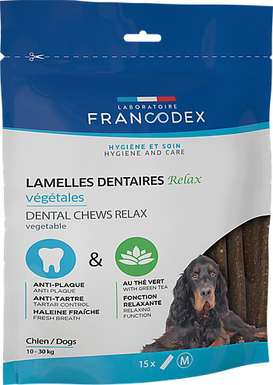 Francodex - Lamelles Dentaires RELAX à Mâcher pour Chiens Moyens - x15