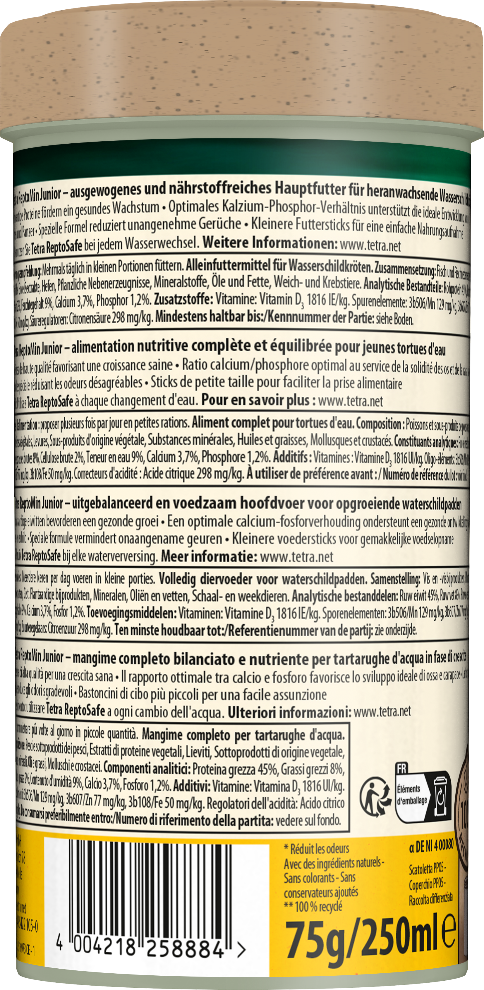 Tetra - Aliment ReptoMin Junior pour Jeunes Tortues - 250ml Image num&eacute;ro 2