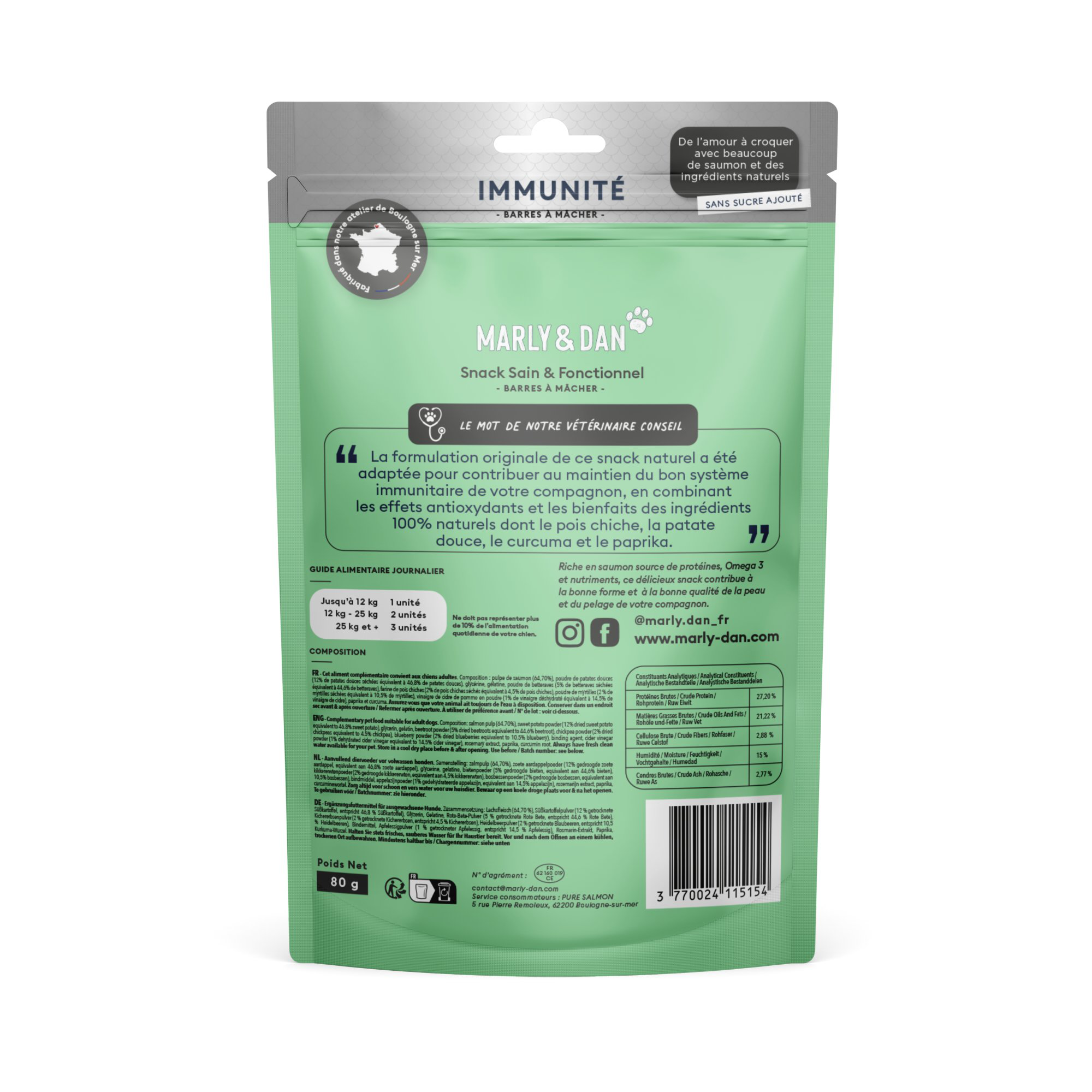 Marly & Dan - Barres &agrave; M&acirc;cher Energie - 80g Image num&eacute;ro 2