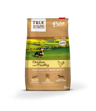 True Origins Pure - Croquettes au Poulet sans Céréales pour Chien Adulte de Petite Taille - 3kg