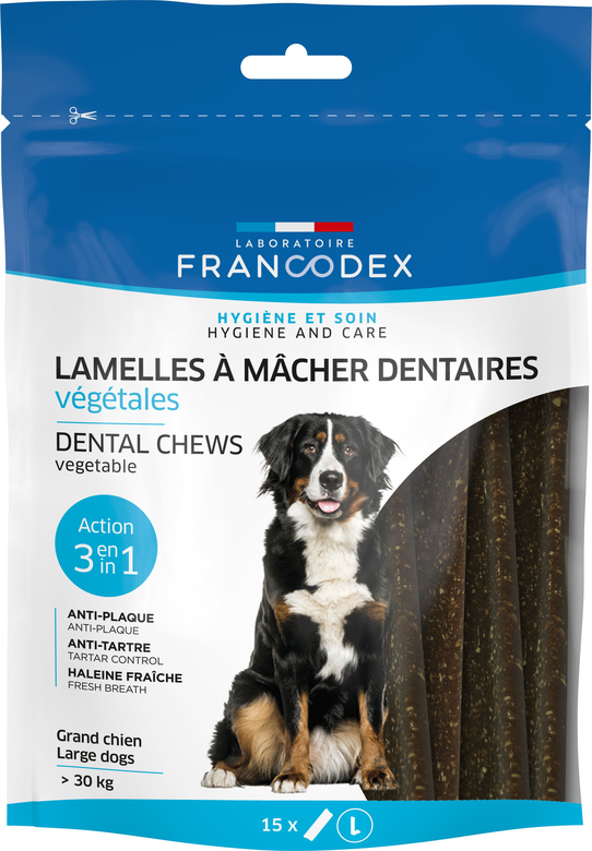 Francodex - Lamelles à Mâcher Anti-plaque Dentaire pour Grand Chien > à 30Kg - x15 image number null