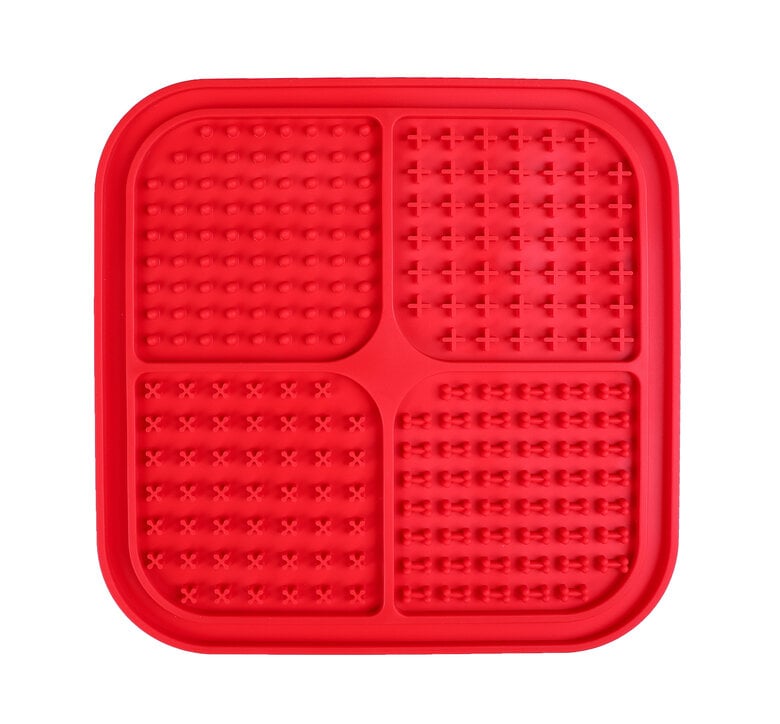 Wouapy - Tapis à Lécher Carré Rouge - 20x20cm Image numéro 1 Wouapy - Tapis à Lécher Carré Rouge - 20x20cm Image numéro 1