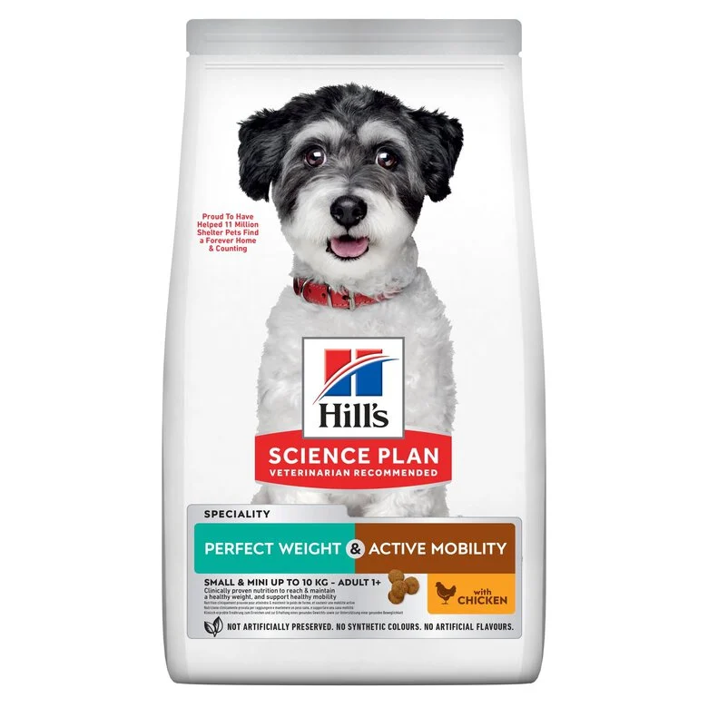 Hill's Science Plan - Perfect Weight & Active Mobility Aliment Pour Petit Chien Adulte Poulet - 1,5kg Image numéro 1 Hill's Science Plan - Perfect Weight & Active Mobility Aliment Pour Petit Chien Adulte Poulet - 1,5kg Image numéro 1