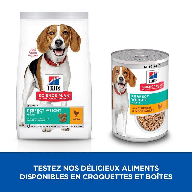 Hill's Science Plan - Adult Perfect Weight Croquettes Pour Chien Au Poulet -  2kg Image numéro 4 Hill's Science Plan - Adult Perfect Weight Croquettes Pour Chien Au Poulet -  2kg Image numéro 4