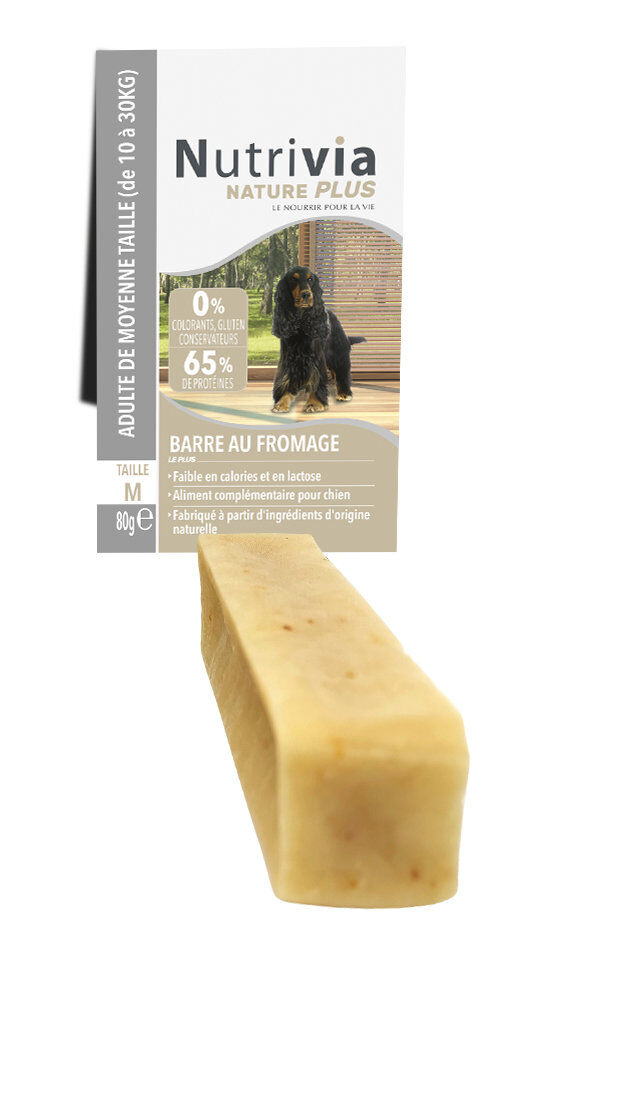 Nutrivia Nature Plus - Barre au Fromage &agrave; M&acirc;cher pour Chien - M Image num&eacute;ro 1