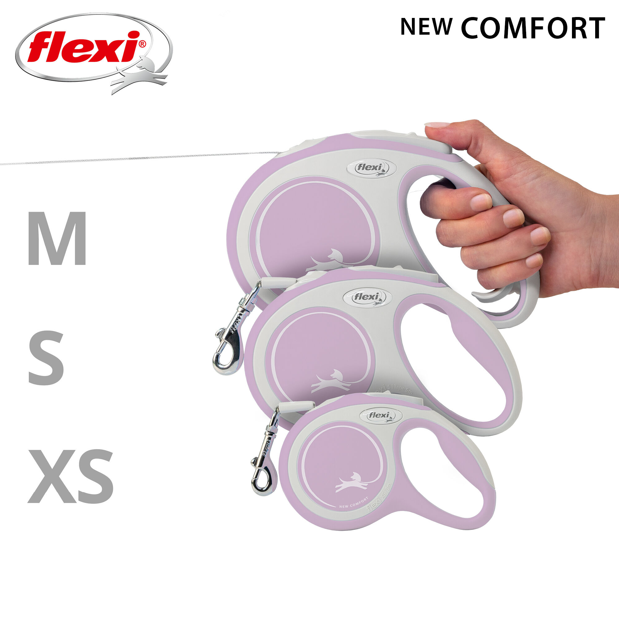 Flexi - Laisse New Confort Avec Sangle pour Chien Rose - XS 3m Image num&eacute;ro 7