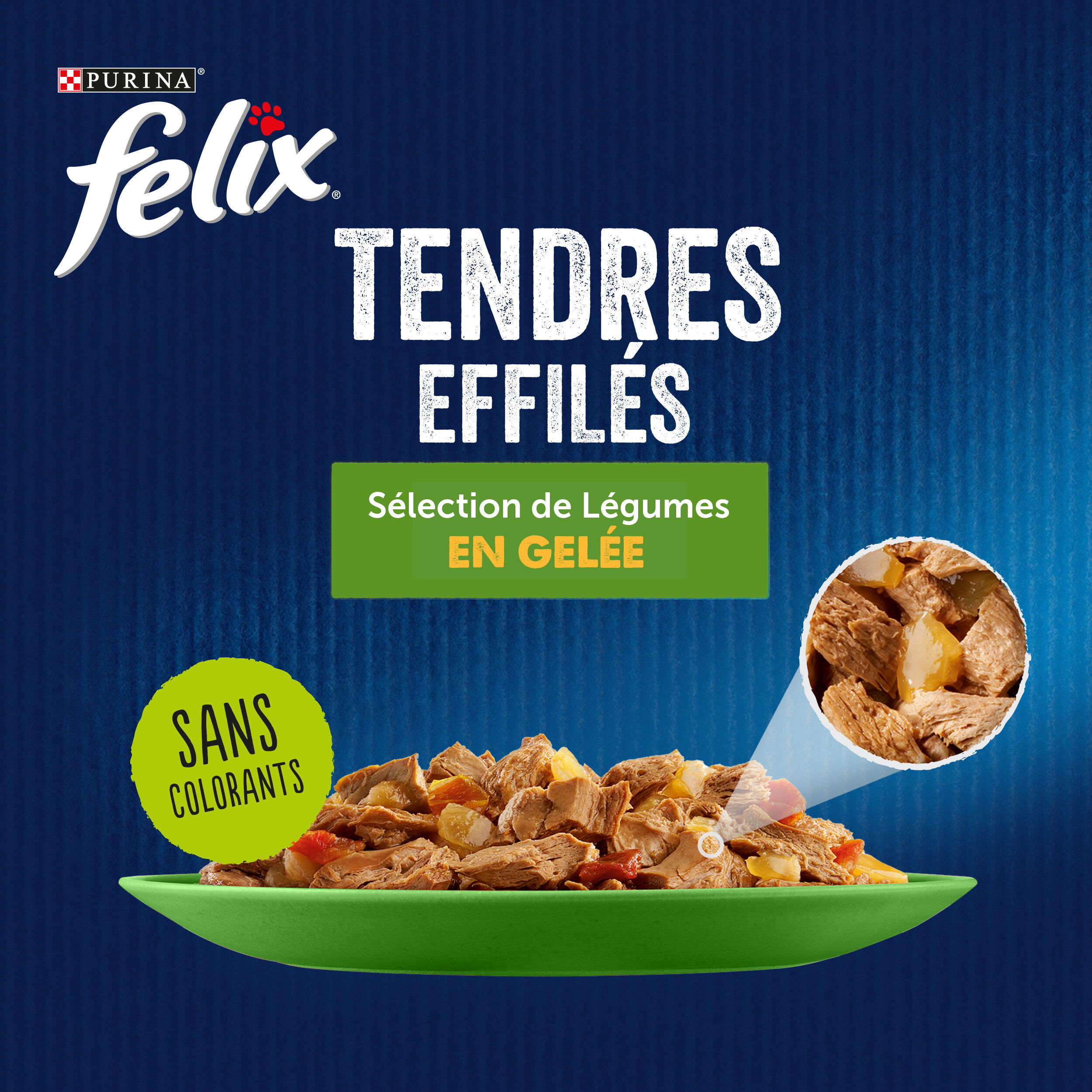 FELIX - Sachets fra&icirc;cheur Tendres Effil&eacute;s Gel&eacute;e Mixte avec L&eacute;gumes pour Chats - 24x85g Image num&eacute;ro 5
