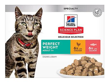 Hill's Science Plan - Sachets Perfect Weight Adult 1+ Multipack pour Chat - 12x85g
