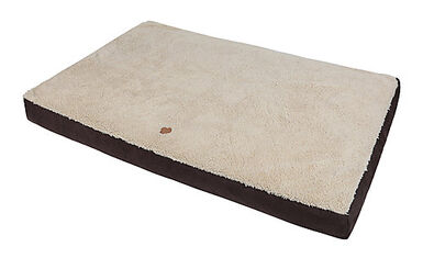 Animalis - Matelas Tissu Suédine Marron et Beige pour Chien - 120x75x12cm