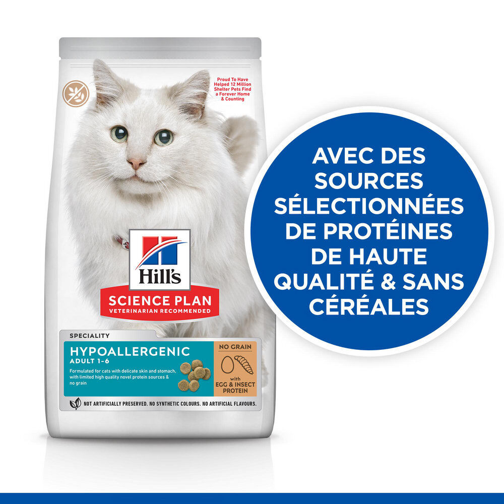Hill's Science Plan Hypoallergenic Adult croquettes pour chat adulte ...