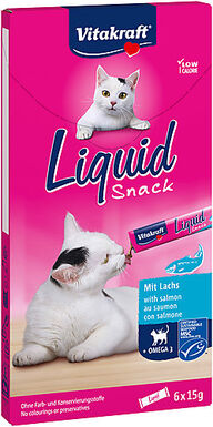 Vitakraft - Liquid snack chat saumon MSC & Om3 - 6x15g