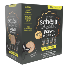 Schesir - P&acirc;t&eacute;e en Mousse After Dark au Poulet pour Chats - 12x80g