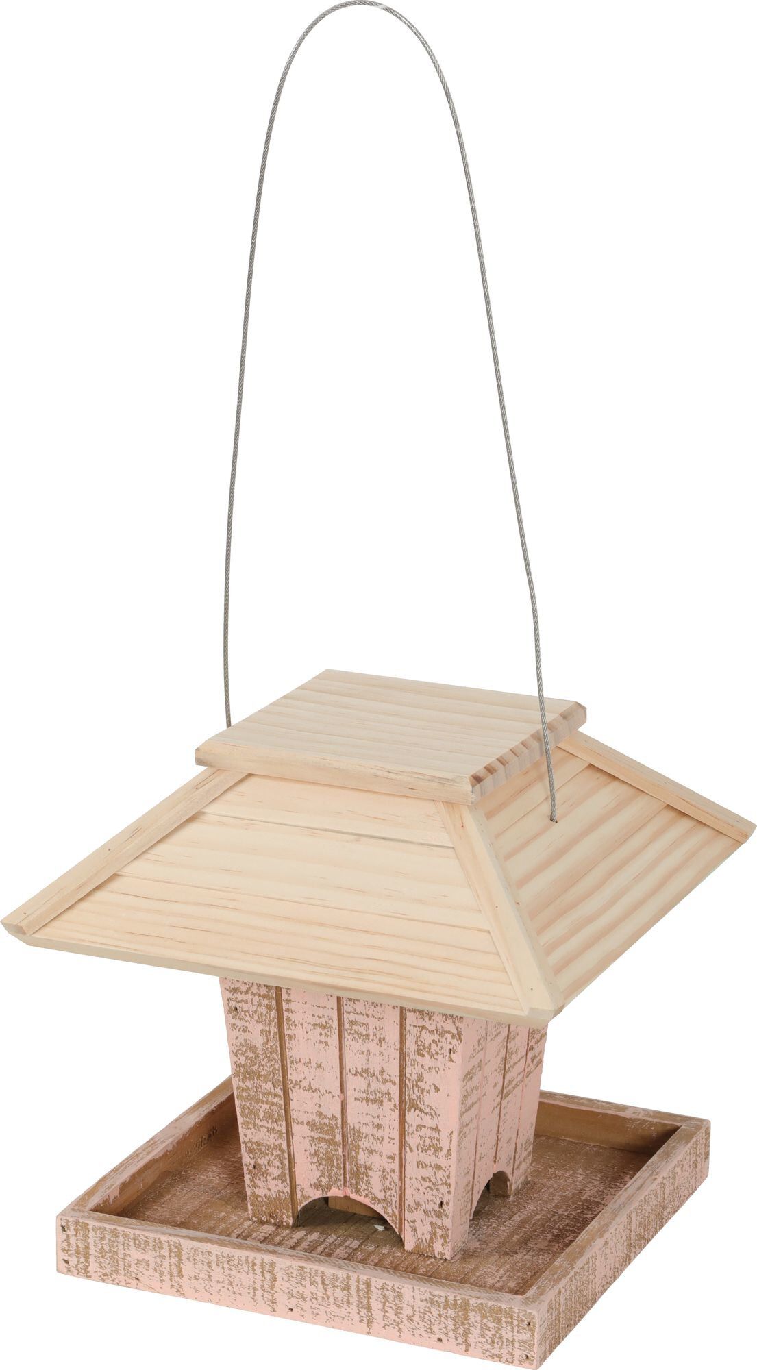 Zolux - Mangeoire Caribou en Bois Rose avec Toit pour Oiseaux du Ciel - L Image num&eacute;ro 1