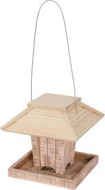 Zolux - Mangeoire Caribou en Bois Rose avec Toit pour Oiseaux du Ciel - L