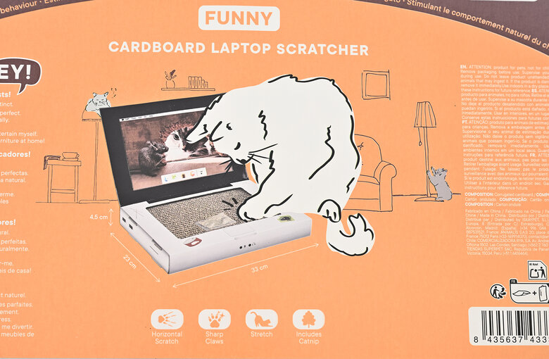 Leeby - Griffoir Ordinateur en Carton pour Chats - 33x23cm Image numéro 6 Leeby - Griffoir Ordinateur en Carton pour Chats - 33x23cm Image numéro 6
