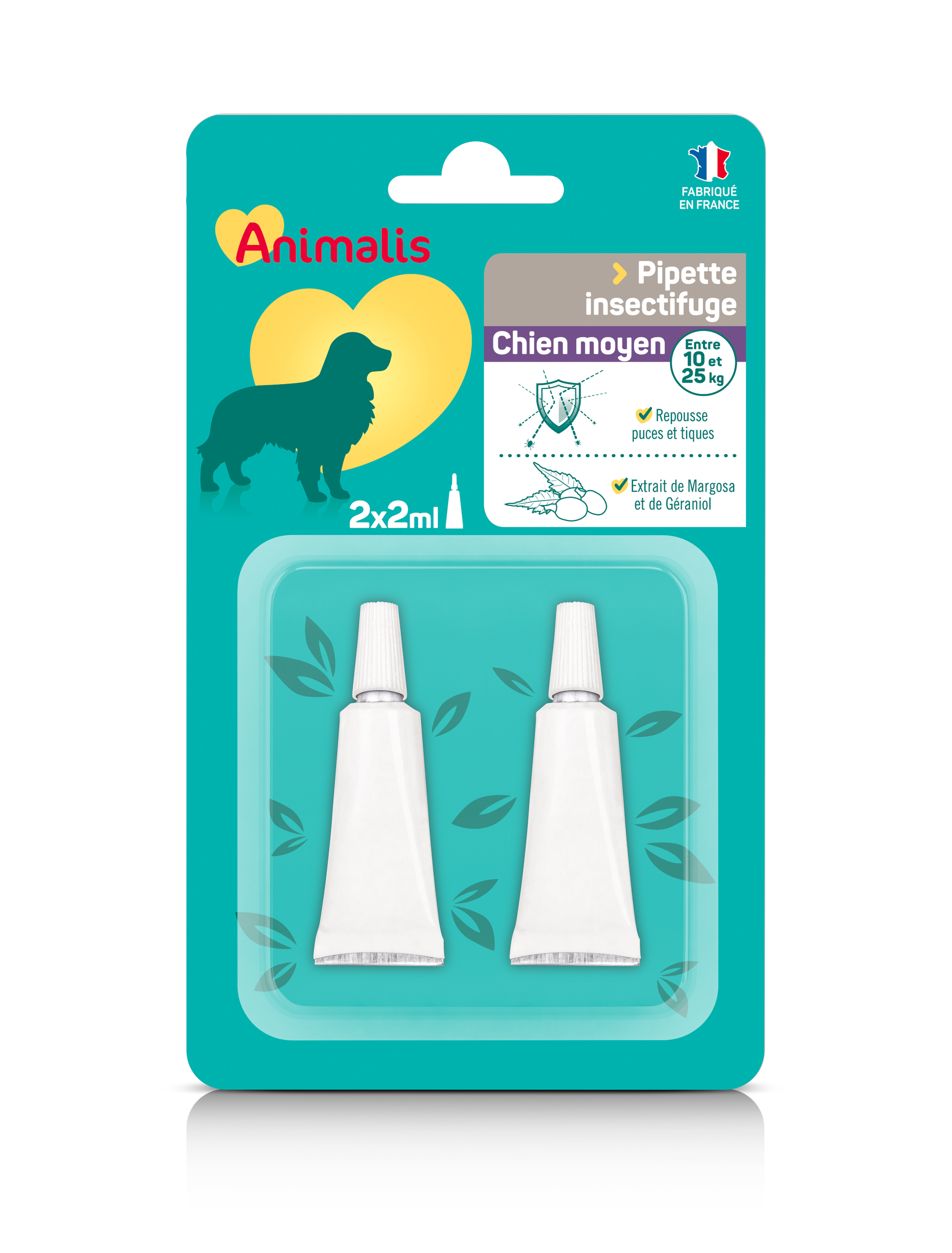 Animalis - R&eacute;pulsif Insectifuge en Pipette pour Moyen Chien - 2x2ml Image num&eacute;ro 1