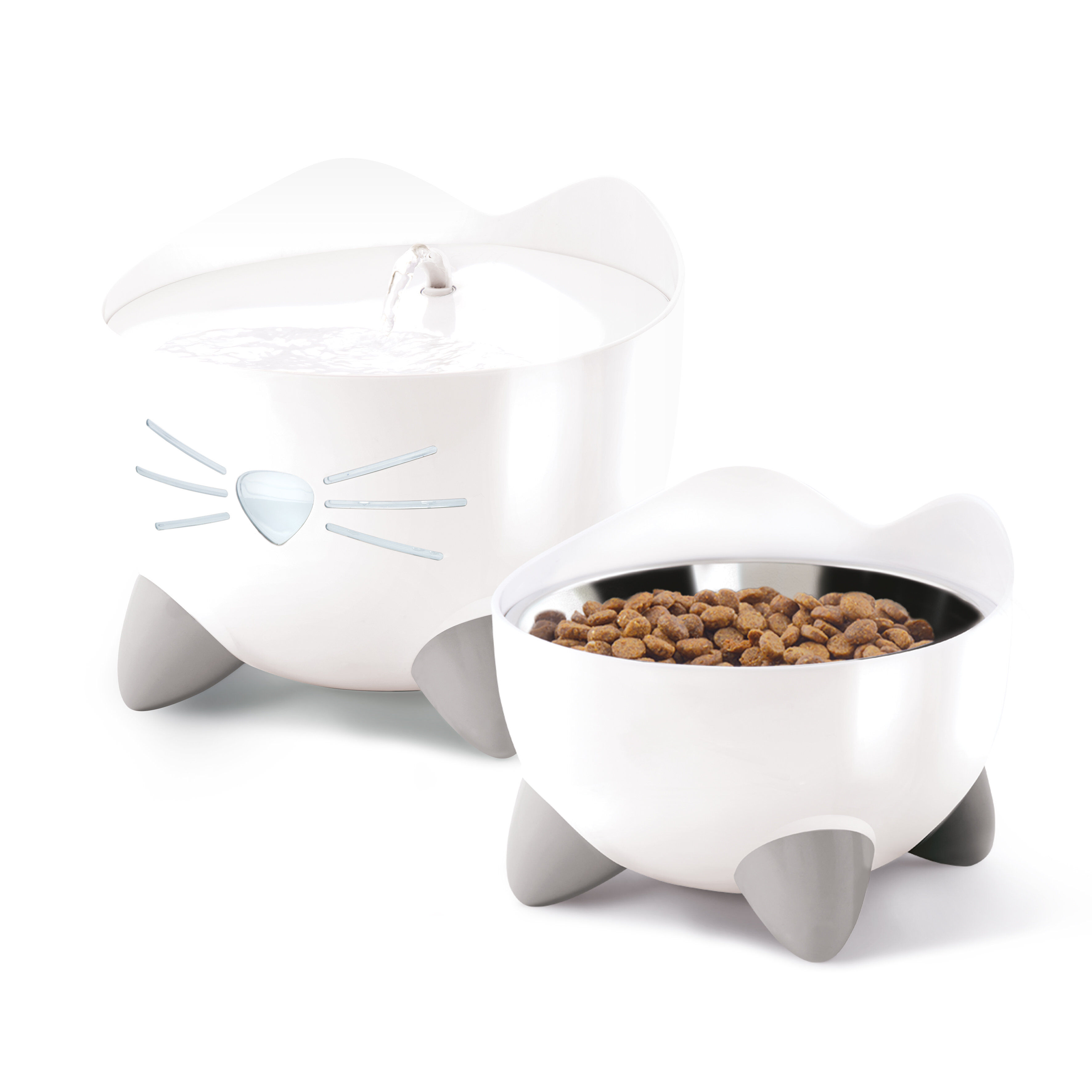 Catit - Kit Fontaine et Mangeoire Pixi Combo pour Chats - Blanc Image num&eacute;ro 2