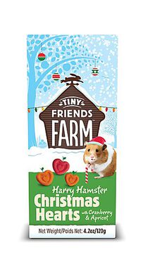 Tiny Friends Farm - Friandises Christmas Hearts à l'Abricot et Canneberge pour Rongeur - 120g
