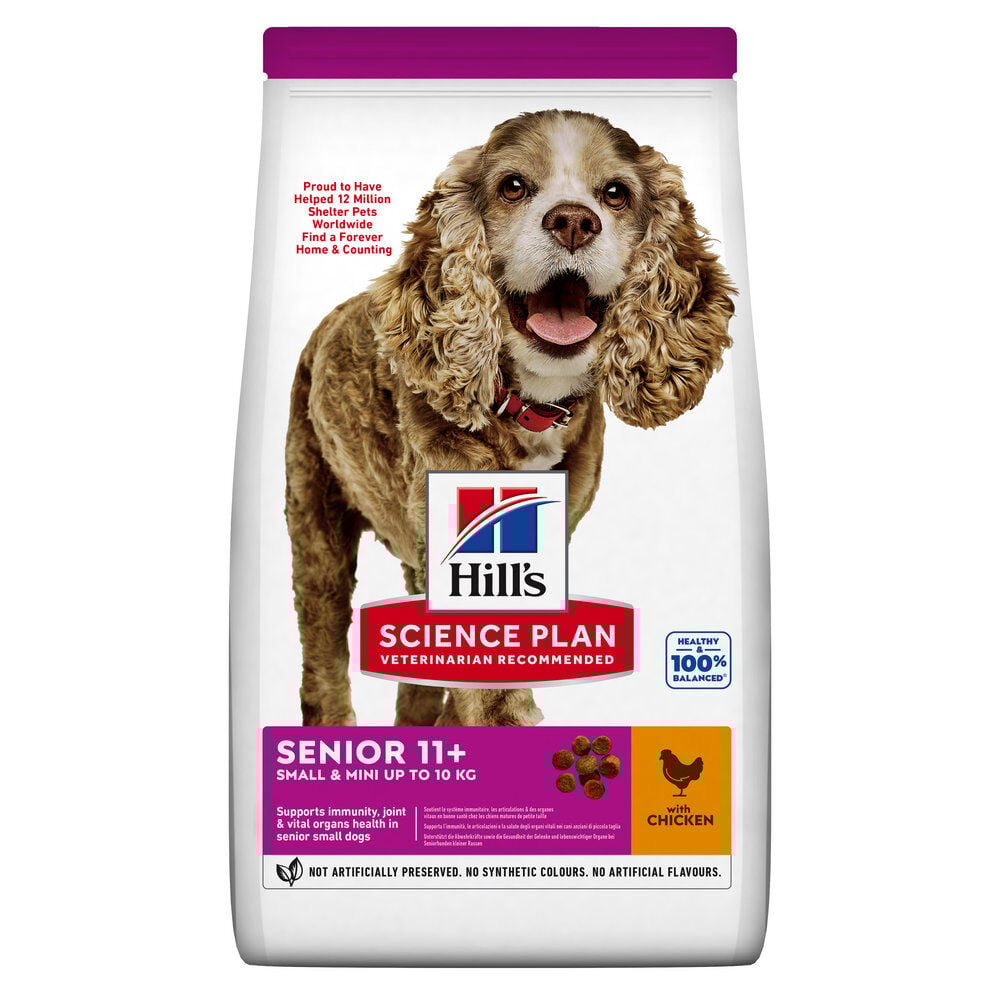 Hill's Science Plan - Croquettes Senior 11+ Small & Mini au Poulet pour Chiens - 1,5kg Image num&eacute;ro 1