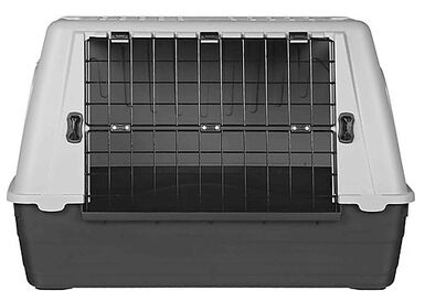 Trixie - Box de transport Journey, S–M: 77 × 51 × 43 cm, noir/gris