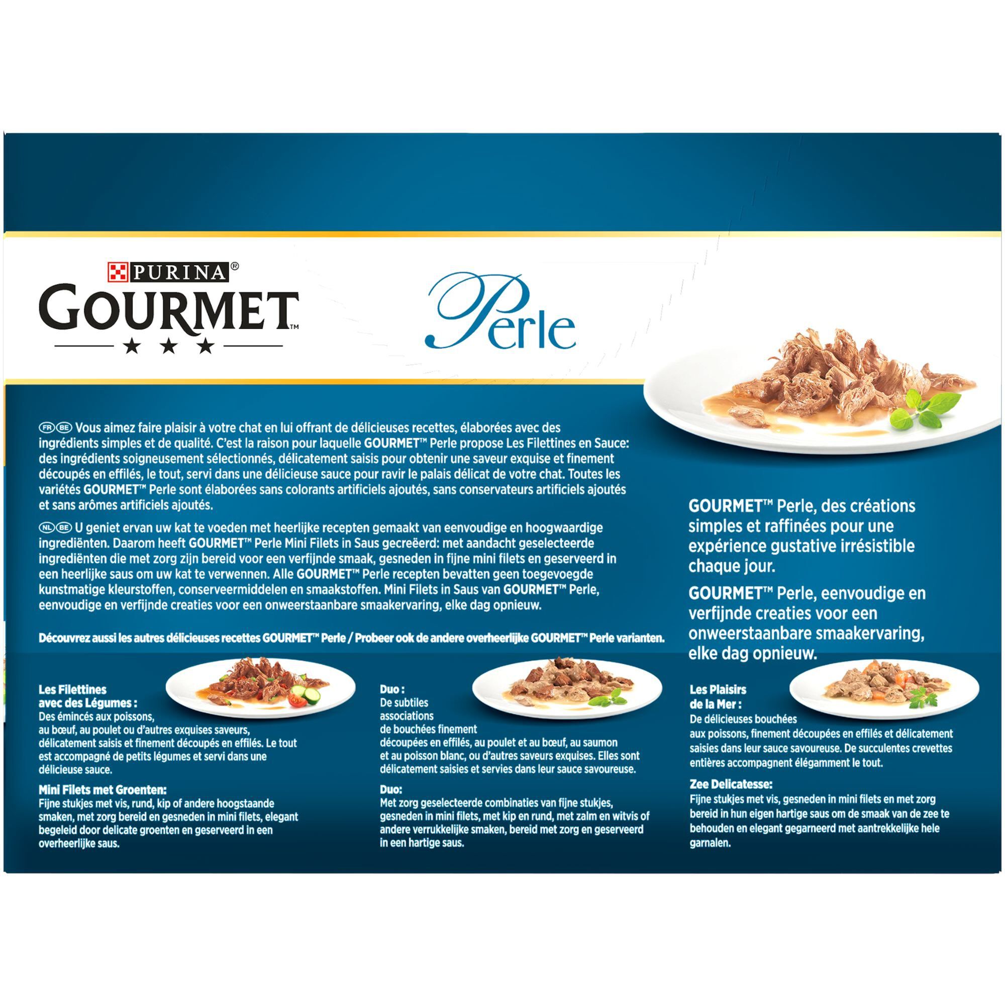 Gourmet - Sachets Perle Les Filettines avec Viandes et Poissons pour Chat - 12x85g Image num&eacute;ro 4