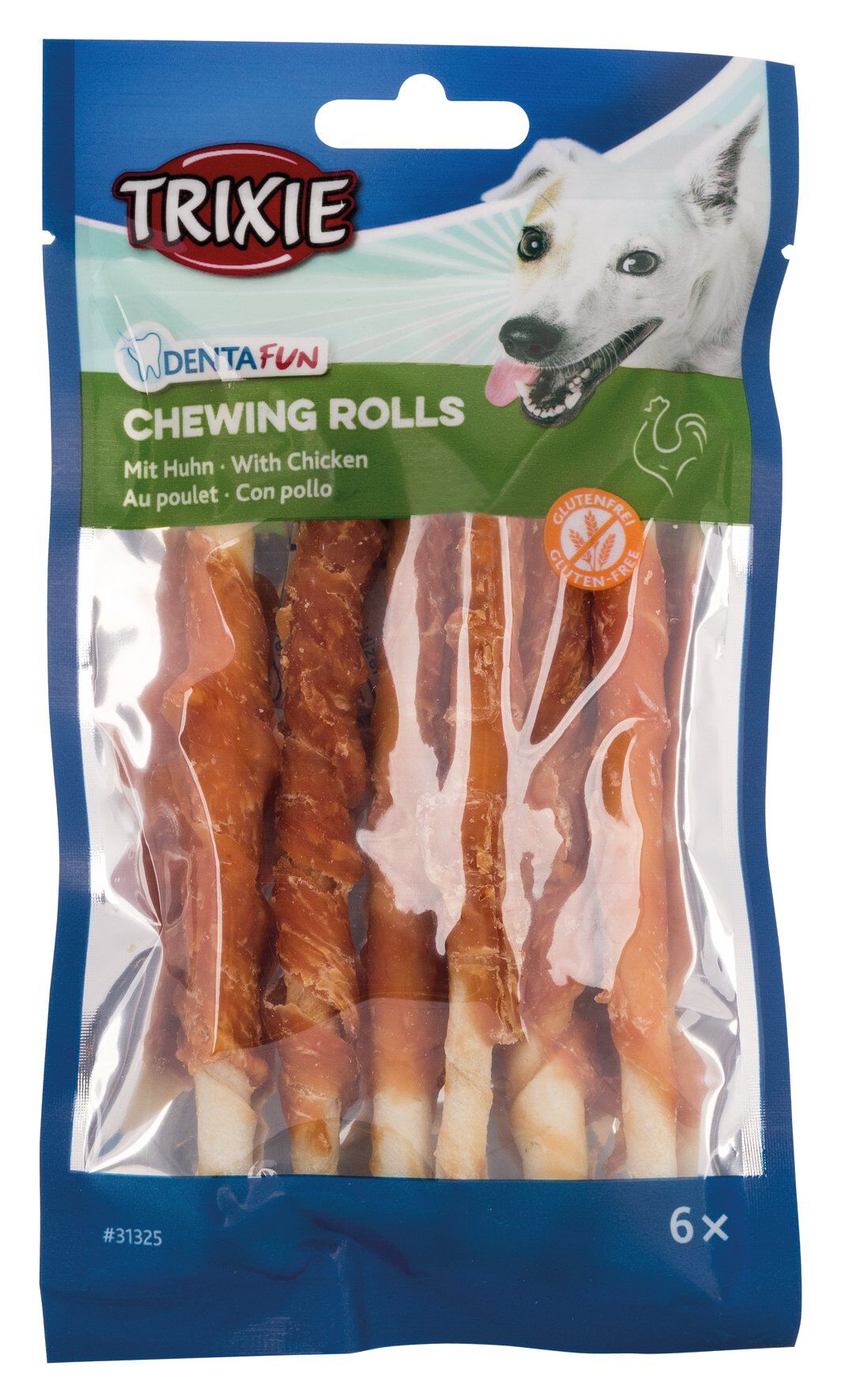 Trixie - Denta Fun Chicken Chewing Rolls - 12cm 6 Pcs/70g Image num&eacute;ro 1