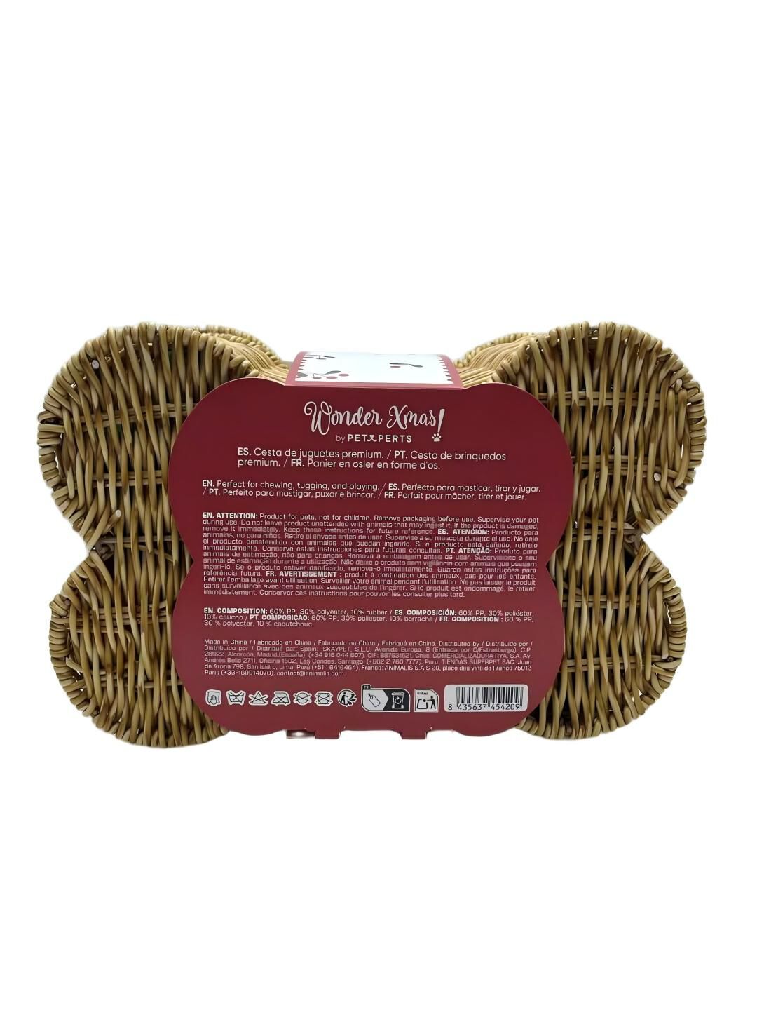Wonder Christmas - Panier de Rangement en Osier en Forme D'os pour Chiens - 26,5cm Image num&eacute;ro 5