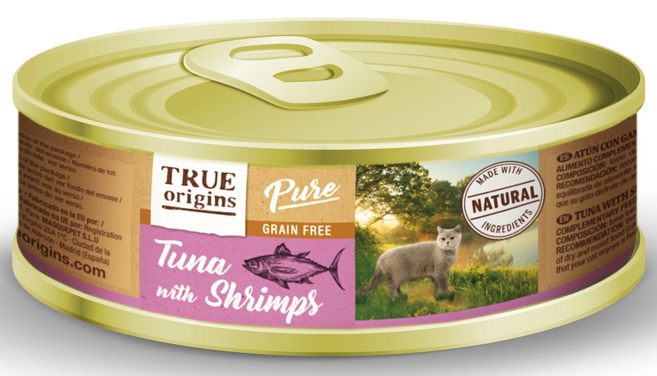 True Origins Pure - Pat&eacute;e Top Cat Adult Thon Gambas - 85g Image num&eacute;ro 1