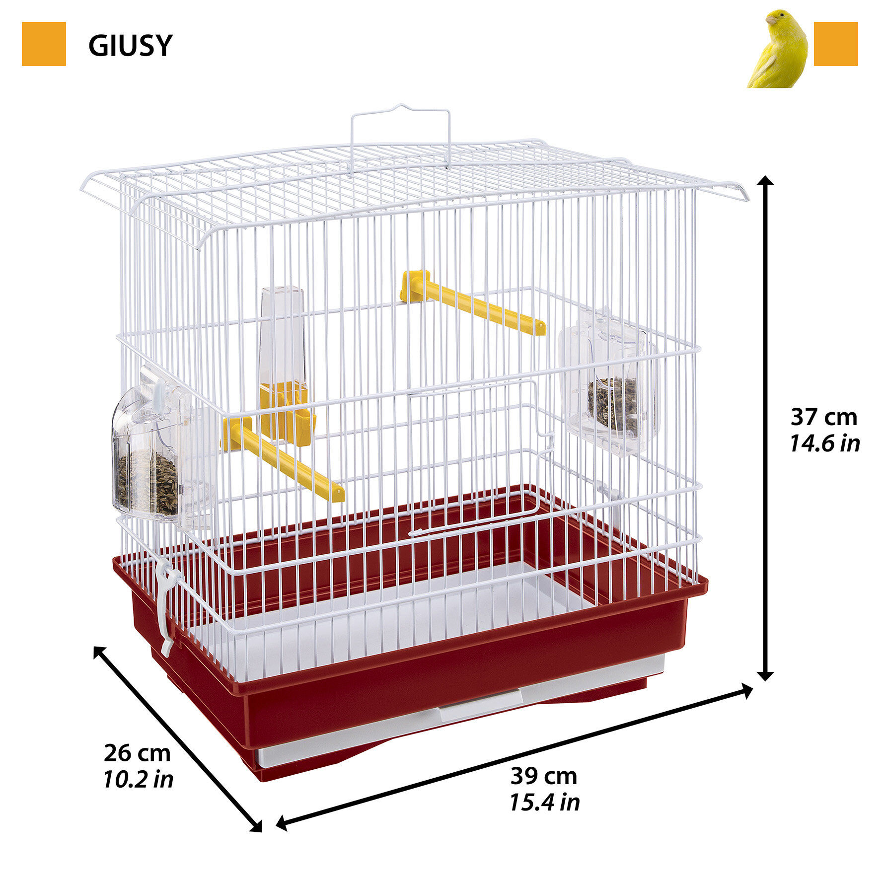 Ferplast - Cage Giusy pour Oiseaux Exotiques - Rouge Image num&eacute;ro 3