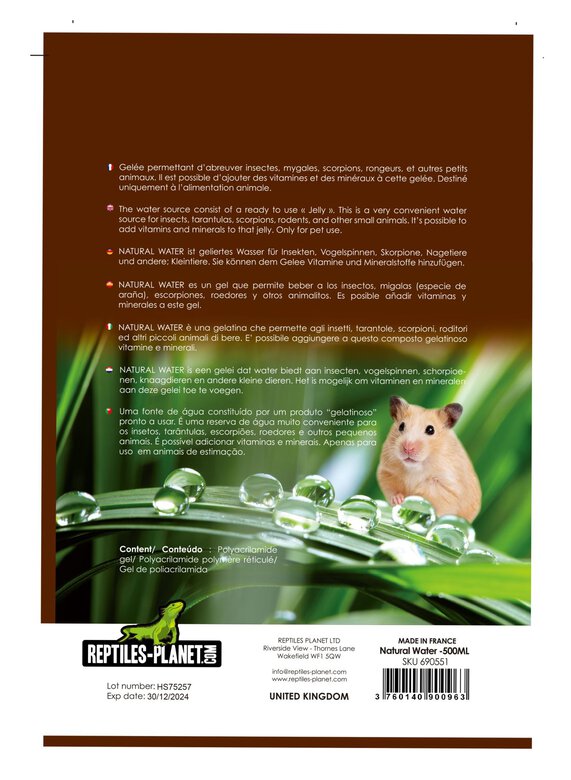 Reptiles Planet - Gelée d'eau Natural Water pour Insectes - 500ml Image numéro 2 Reptiles Planet - Gelée d'eau Natural Water pour Insectes - 500ml Image numéro 2