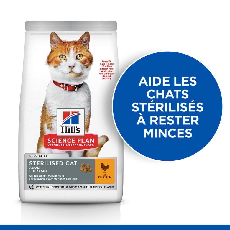 Hill's Science Plan -  Sterilised Cat Croquettes Pour Chat Stérilisé Au Poulet  -  1,5kg Image numéro 2 Hill's Science Plan -  Sterilised Cat Croquettes Pour Chat Stérilisé Au Poulet  -  1,5kg Image numéro 2