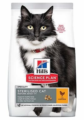 Hill's - Feline Sterilised Cat Mature Adult 7+ Poulet pour Chat - 3Kg