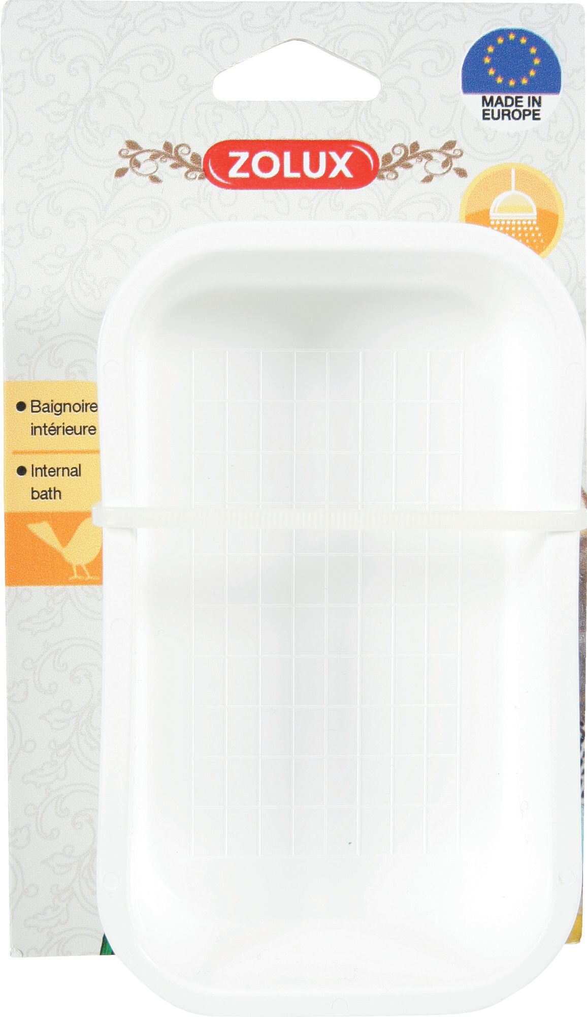 Zolux - Baignoire Int&eacute;rieur en Plastique pour Oiseaux - Blanc Image num&eacute;ro 1