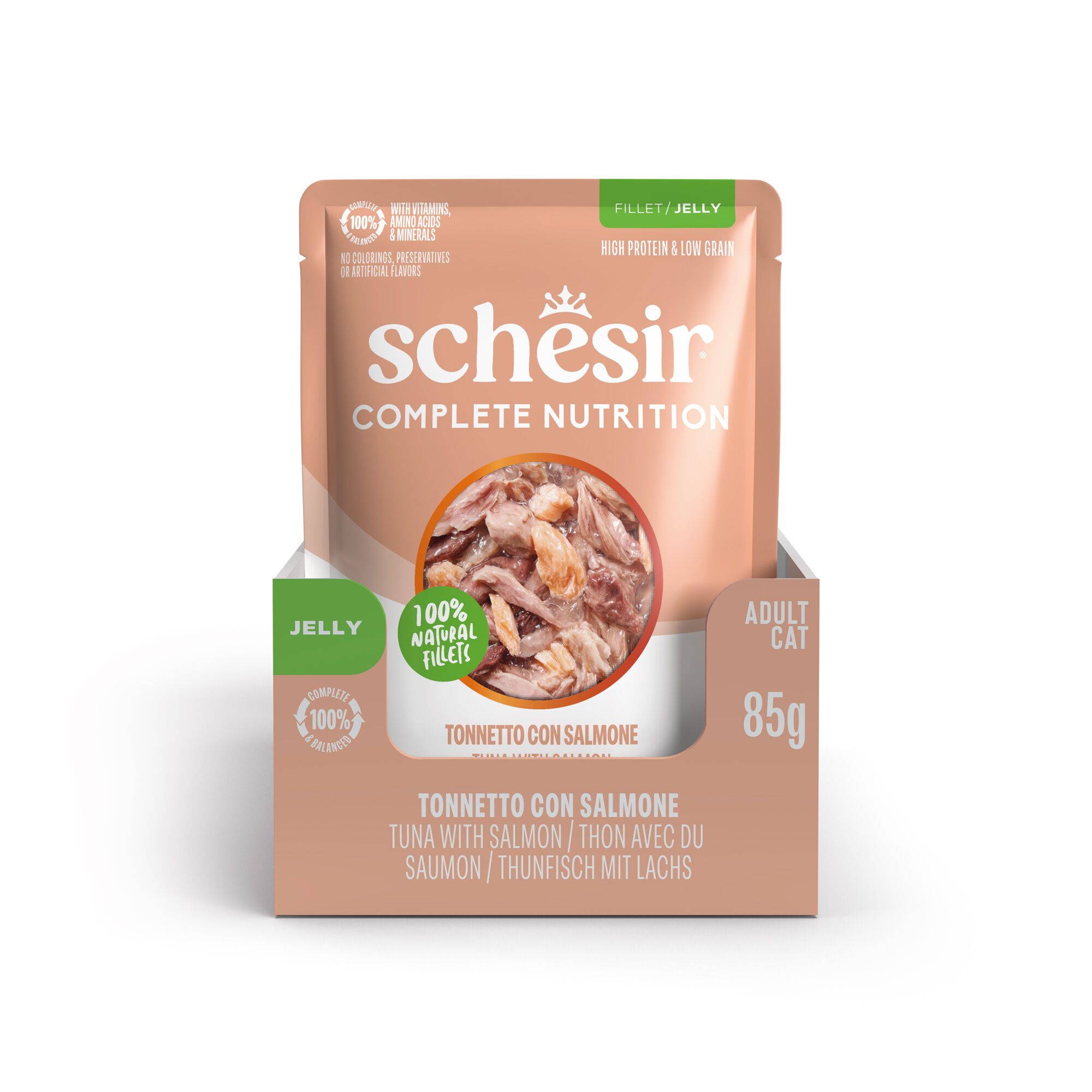 Schesir - Sachet en Gel&eacute;e Complete Nutrition Thon et Saumon pour Chats - 85g Image num&eacute;ro 4
