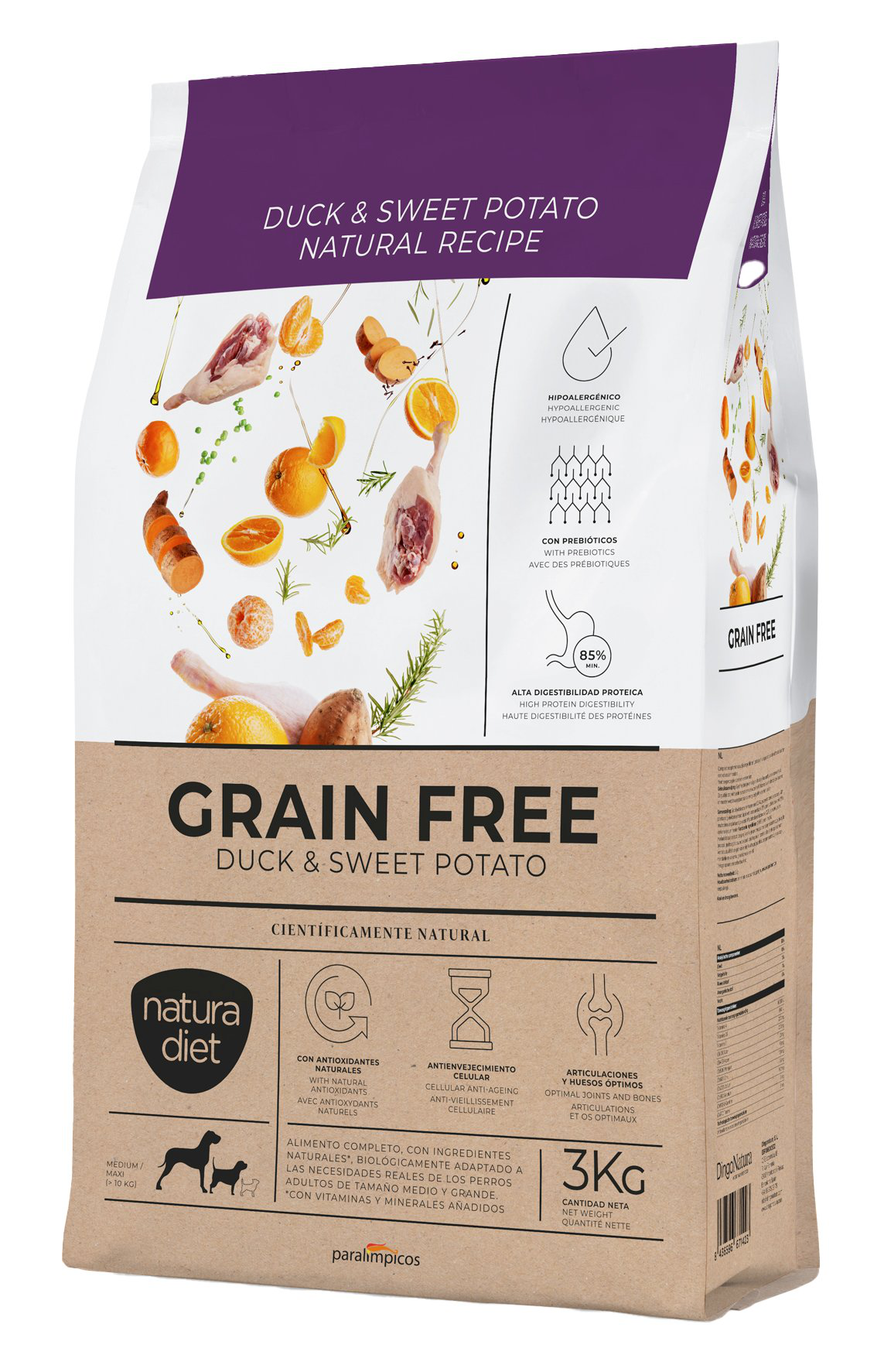 Natura Diet - Croquettes Grain Free au Canard pour Chiens - 3Kg Image num&eacute;ro 2