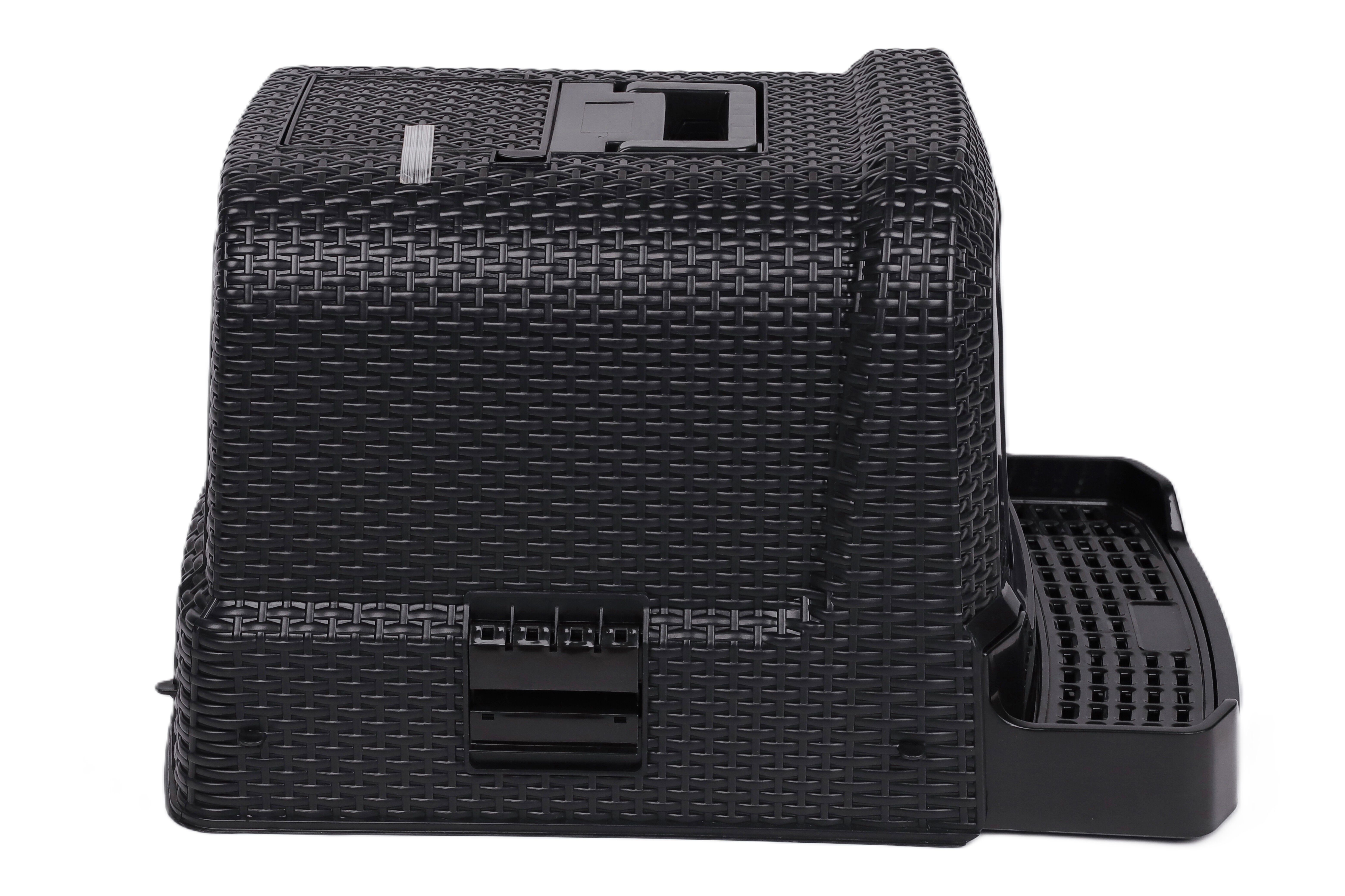 Nice Care - Maison de Toilette Rotin avec Tiroirs d'entretien pour Chats - 41x42x69cm Image num&eacute;ro 4