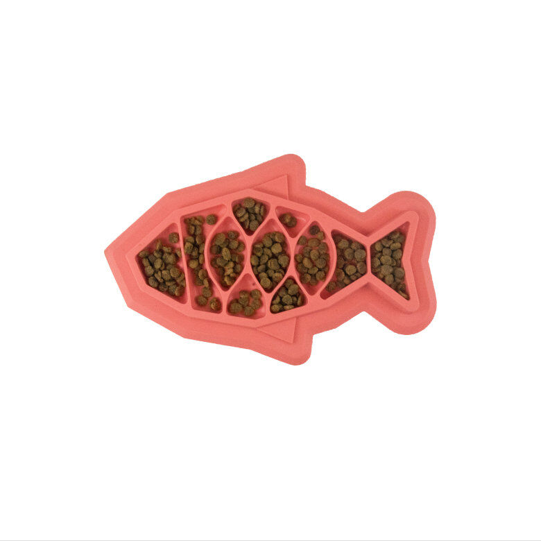 Outward Hound - Tapis d'Alimentation Fishie Fun Feed pour Chats - Rose Image num&eacute;ro 1