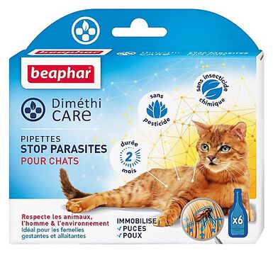 DiméthiCARE - Pipettes STOP Parasites pour Chat - 6x1ml