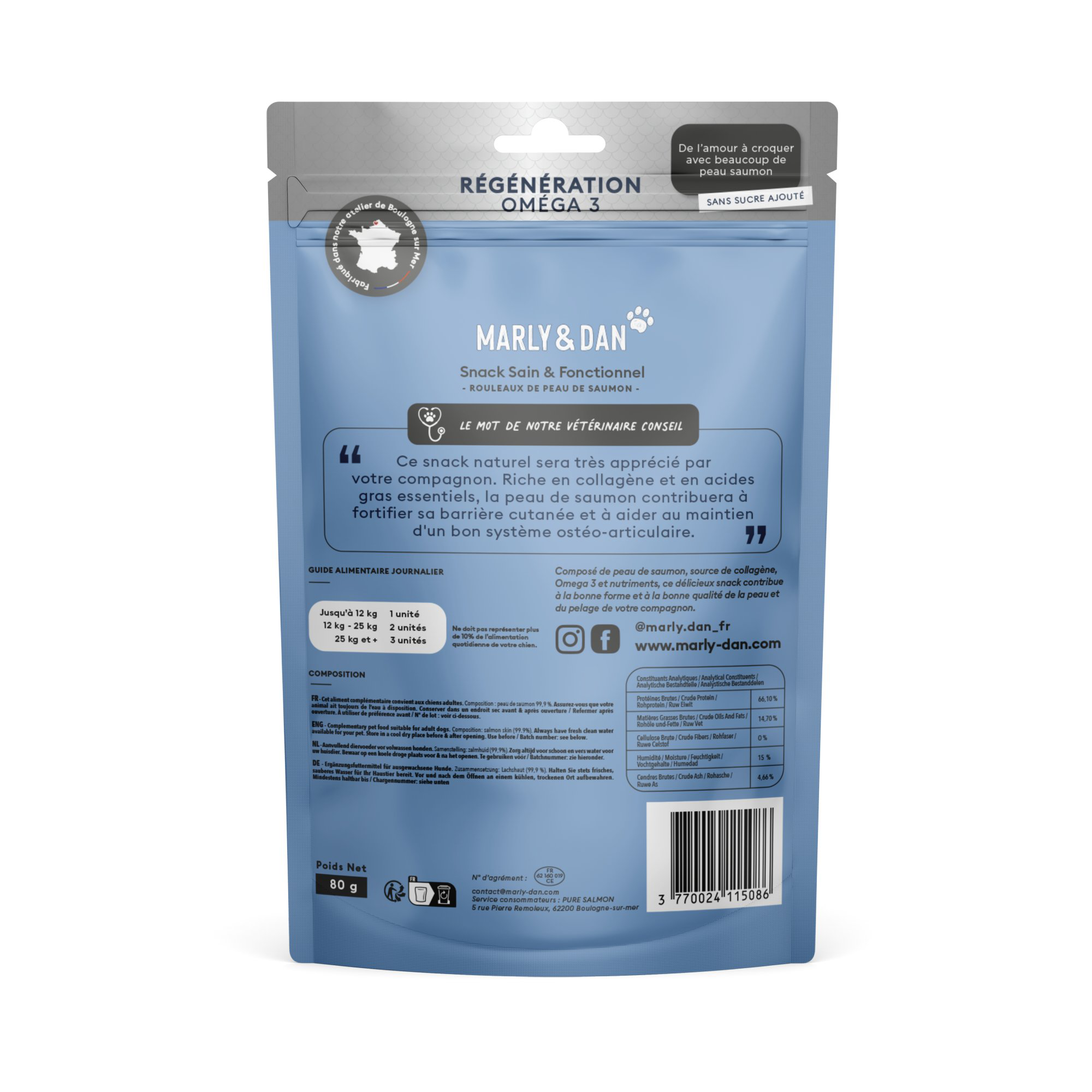 Marly & Dan - Friandises Rouleaux Peau de Saumon - 60g Image num&eacute;ro 2