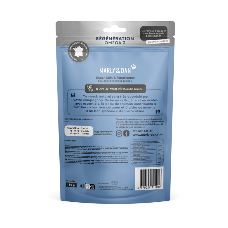 Marly & Dan - Friandises Rouleaux Peau de Saumon - 60g Image numéro 2 Marly & Dan - Friandises Rouleaux Peau de Saumon - 60g Image numéro 2
