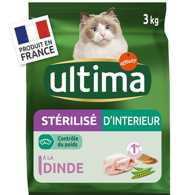 Ultima - Croquettes Chat Stérilisé d'intérieur - 3 kg