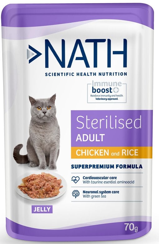 Nath - Pâtée Adult Sterilised Jelly au Poulet pour Chats - 70g Image numéro 1 Nath - Pâtée Adult Sterilised Jelly au Poulet pour Chats - 70g Image numéro 1