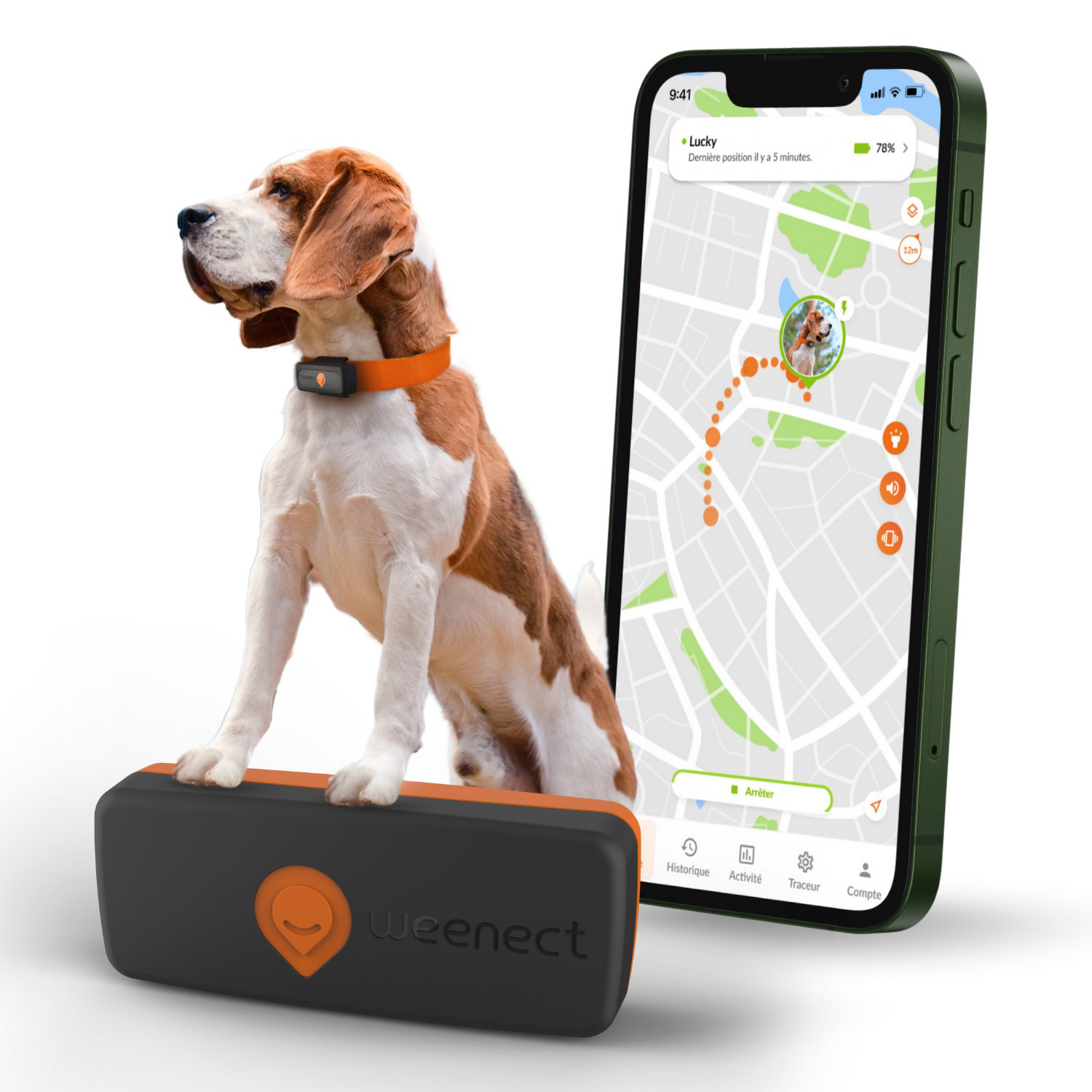 Weenect - Traceur GPS L/XL Edition 2023 pour Chiens - Noir Image num&eacute;ro 1