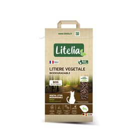 Litelia - Ltière Végétale en Granulés de Bois pour Chats - 6Kg