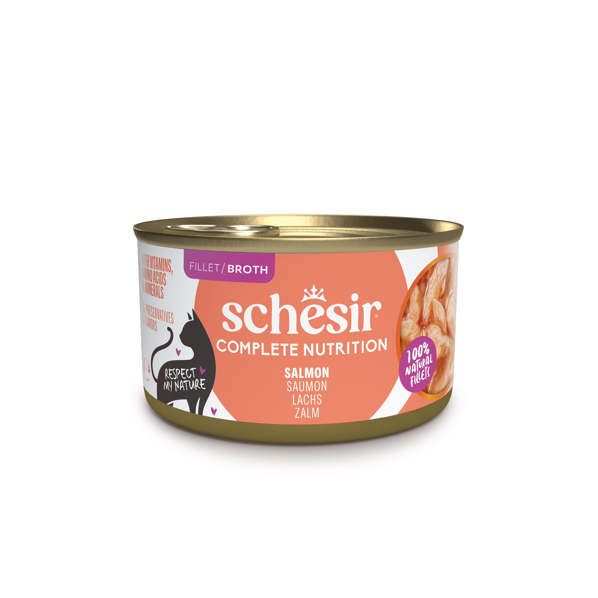 Schesir - P&acirc;t&eacute;e en Gel&eacute;e Saumon En Bouillon Pour Chats - 85g Image num&eacute;ro 2