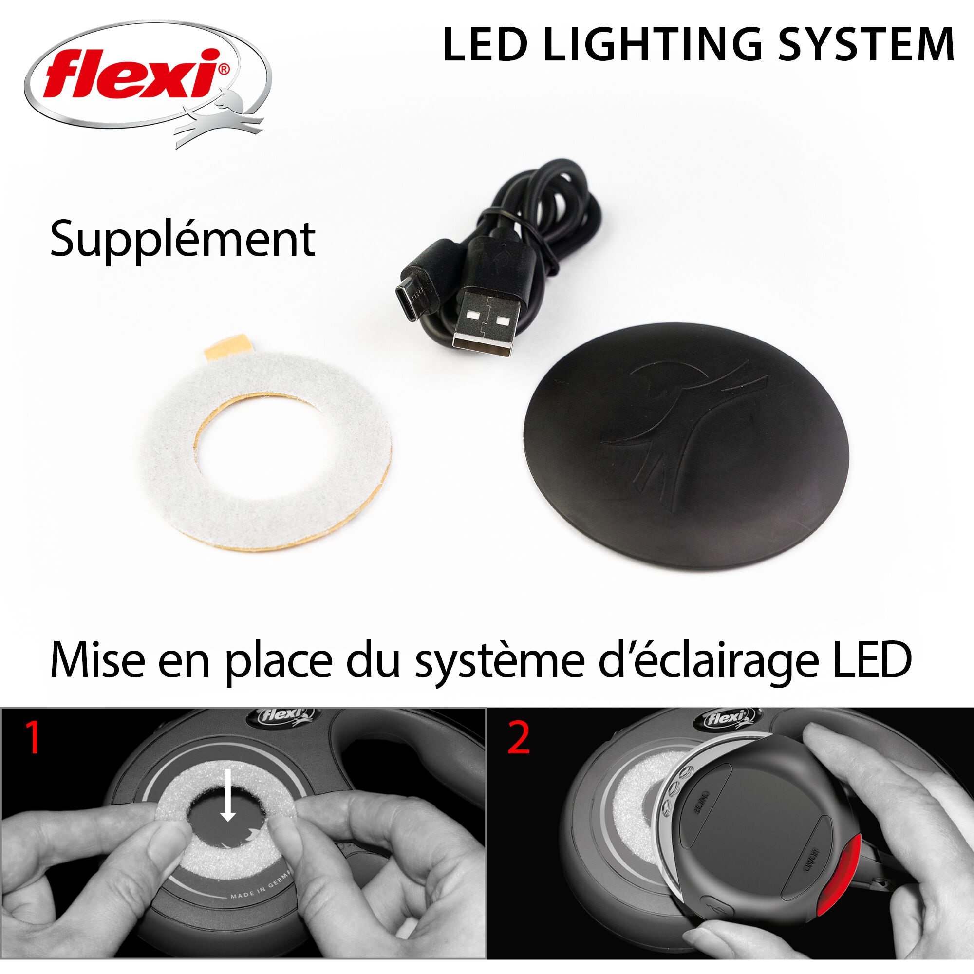 Flexi - Syst&egrave;me d'Eclairage Led Lighting System pour Laisses &agrave; Enrouleur Image num&eacute;ro 2