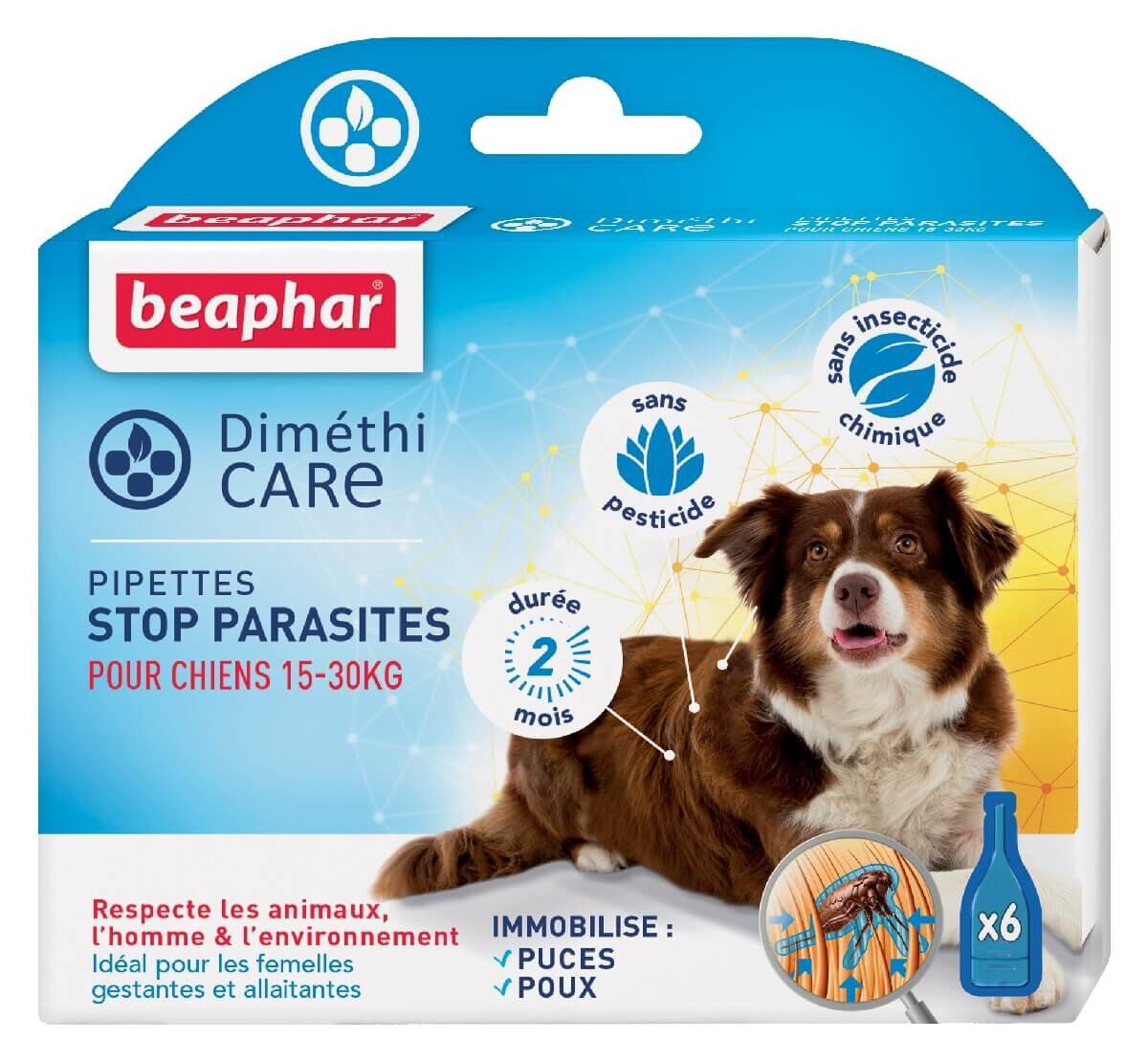 Dim&eacute;thiCARE - Pipettes STOP M Parasites pour Moyen Chien - 6x3ml Image num&eacute;ro 1